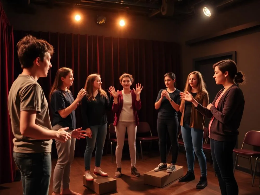 Jaunimas repetuoja teatro scenoje